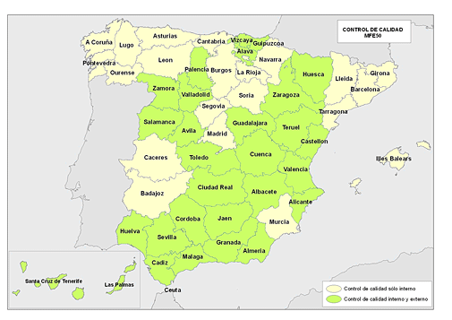 Control de calidad de las provincias del MFE50