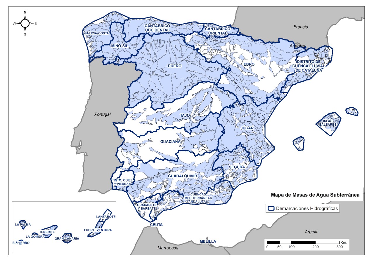 Masas de agua subterránea en España