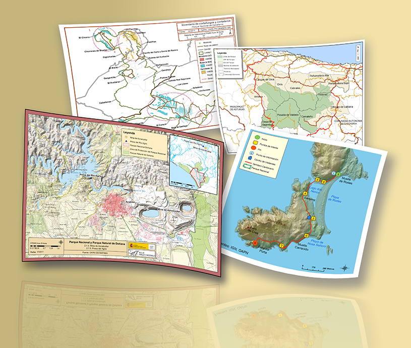 Mapas generados por la unidad SIG del Organismo Autónomo Parques Nacionales