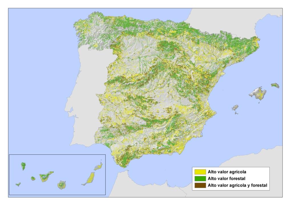 Mapa de áreas de alto valor natural