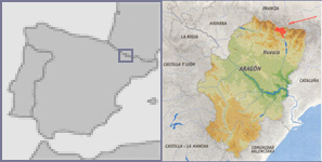 Mapa de localización del Parque Nacional de Ordesa y Monte Perdido